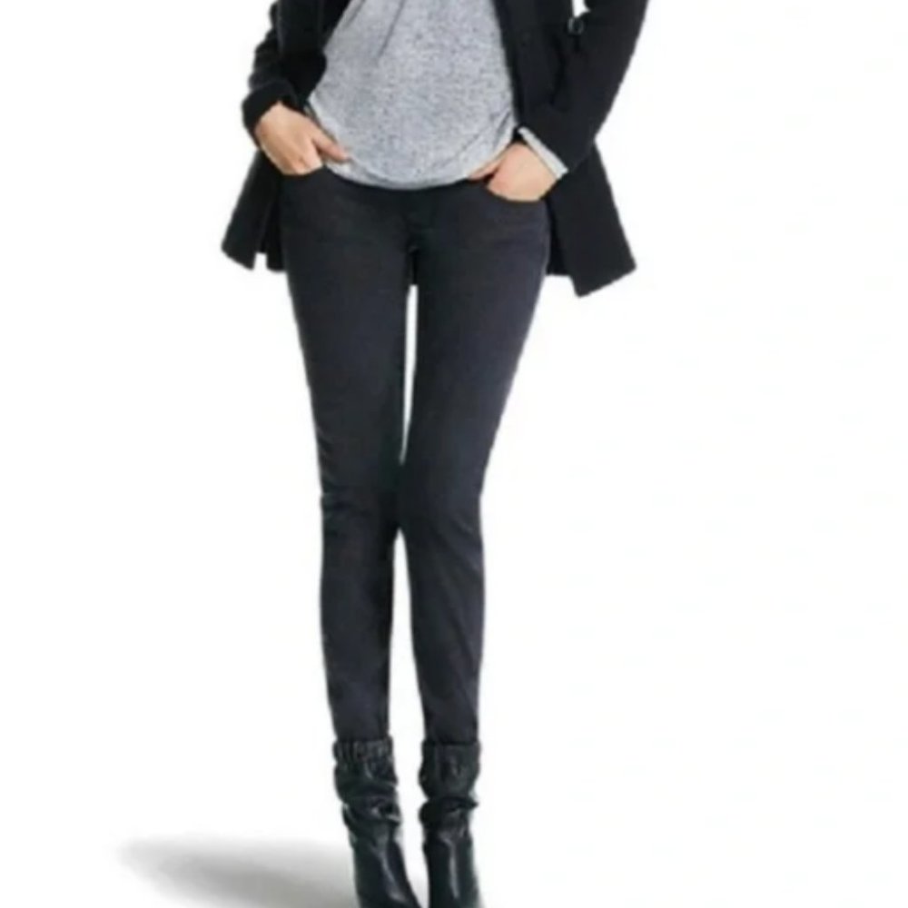CAbi  Style 3044 Super Skinny Pitch Black Jeans Size 10